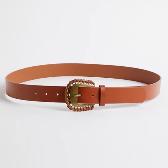 🆕 Cognac Faux Leather Whipstitch Jean Belt 1 1X 14 16 NWT Torrid New! - Picture 2 of 5